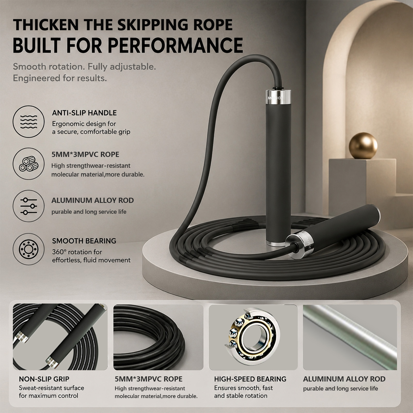 Jump Rope Bearing - Boxing Jump Rope Sport Exercise Adults