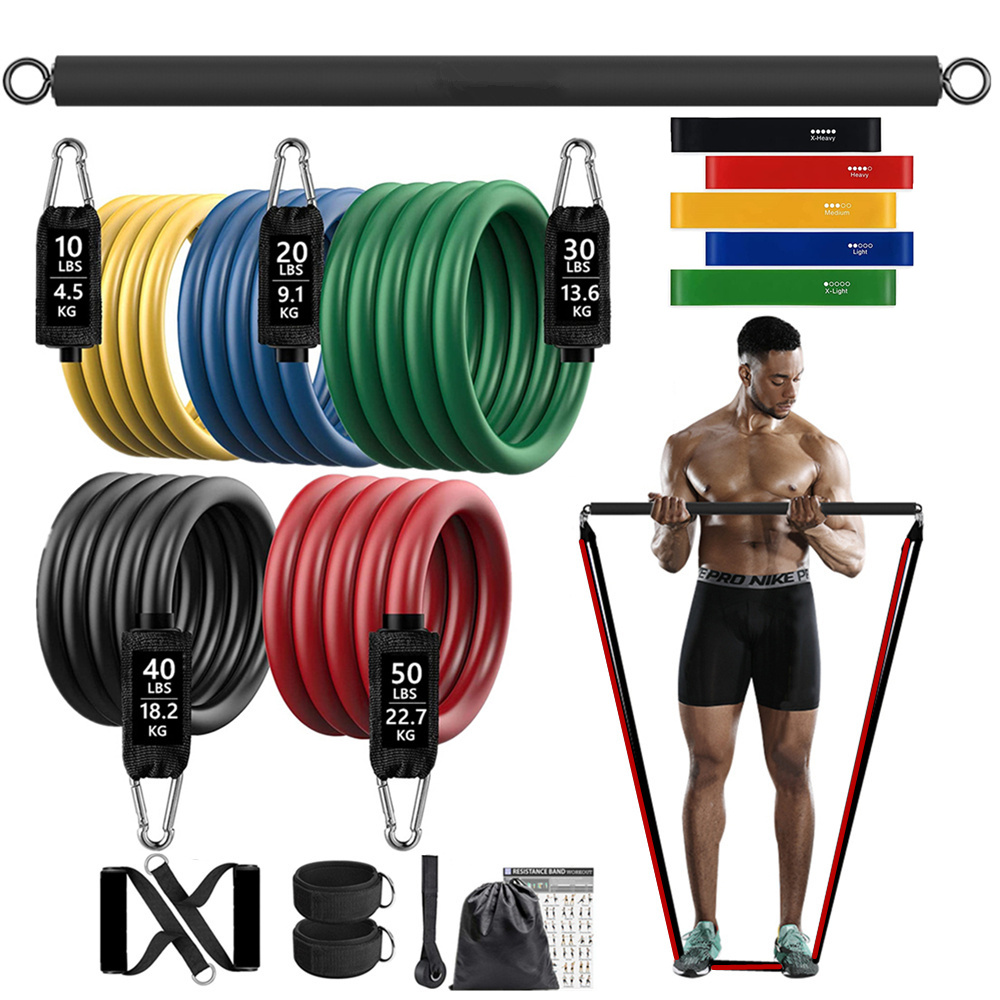 Home Gym Weight Machine - 150lb Fitness Booty Resistance Elastic Band