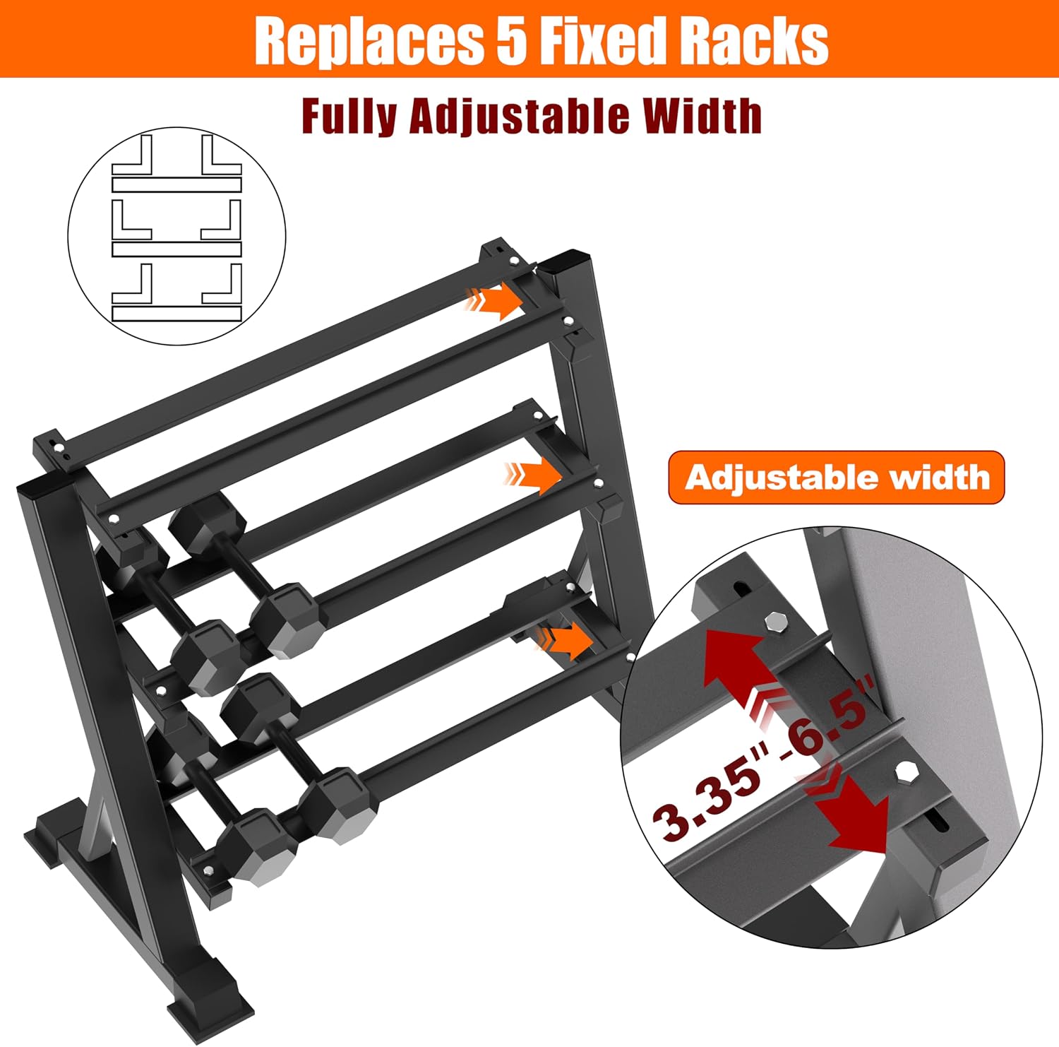 Heavy Duty Three Tier Dumbbell - Home Gym Rack recension och pris