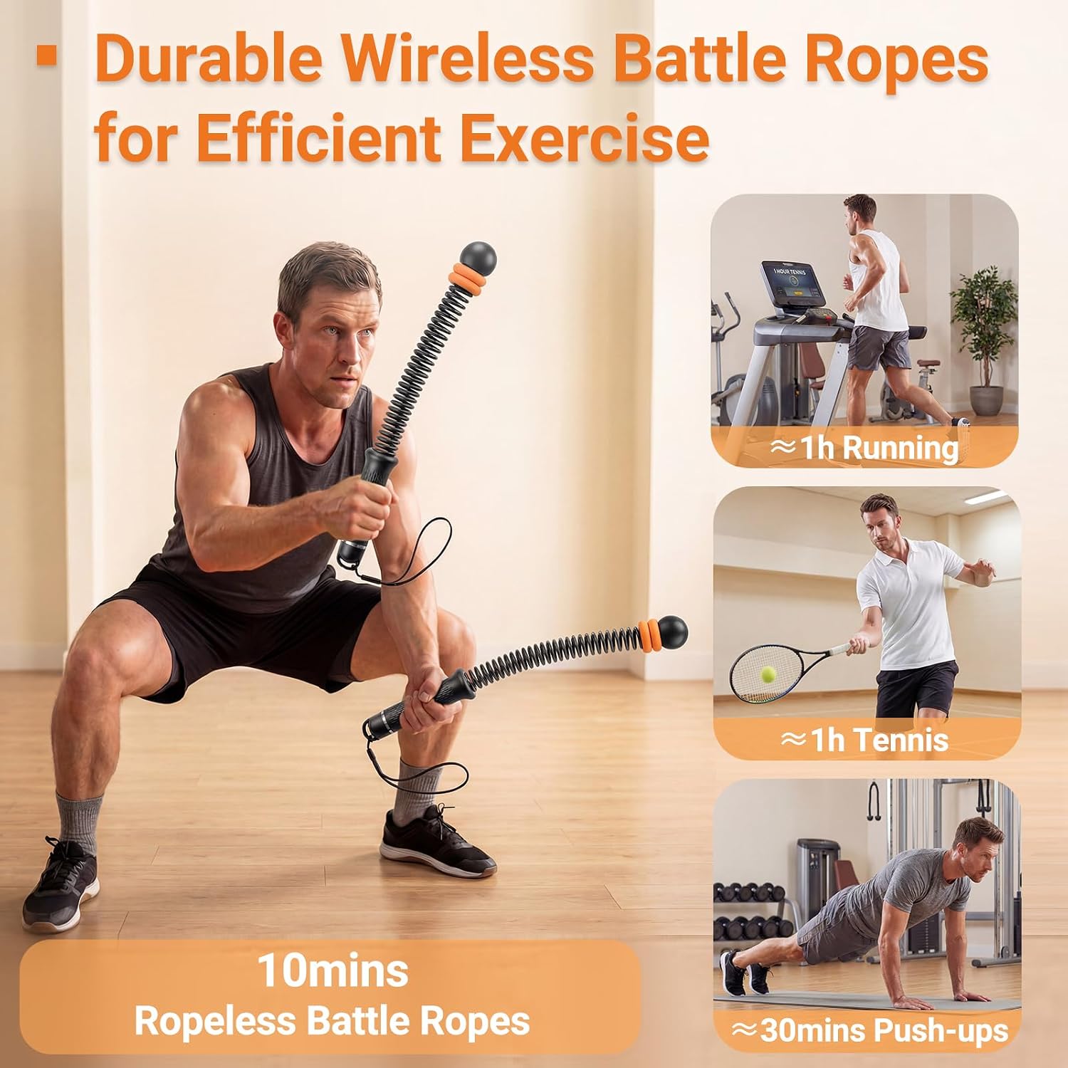 Adjustable Ropeless Battle Rop - Home Gym Women recension och pris