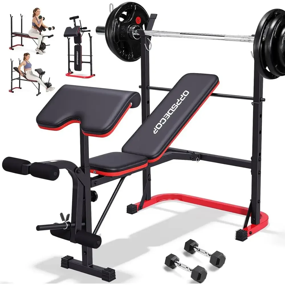 8-in-1 Adjustable Weight Bench - Home Gym Leg Extension recension och pris