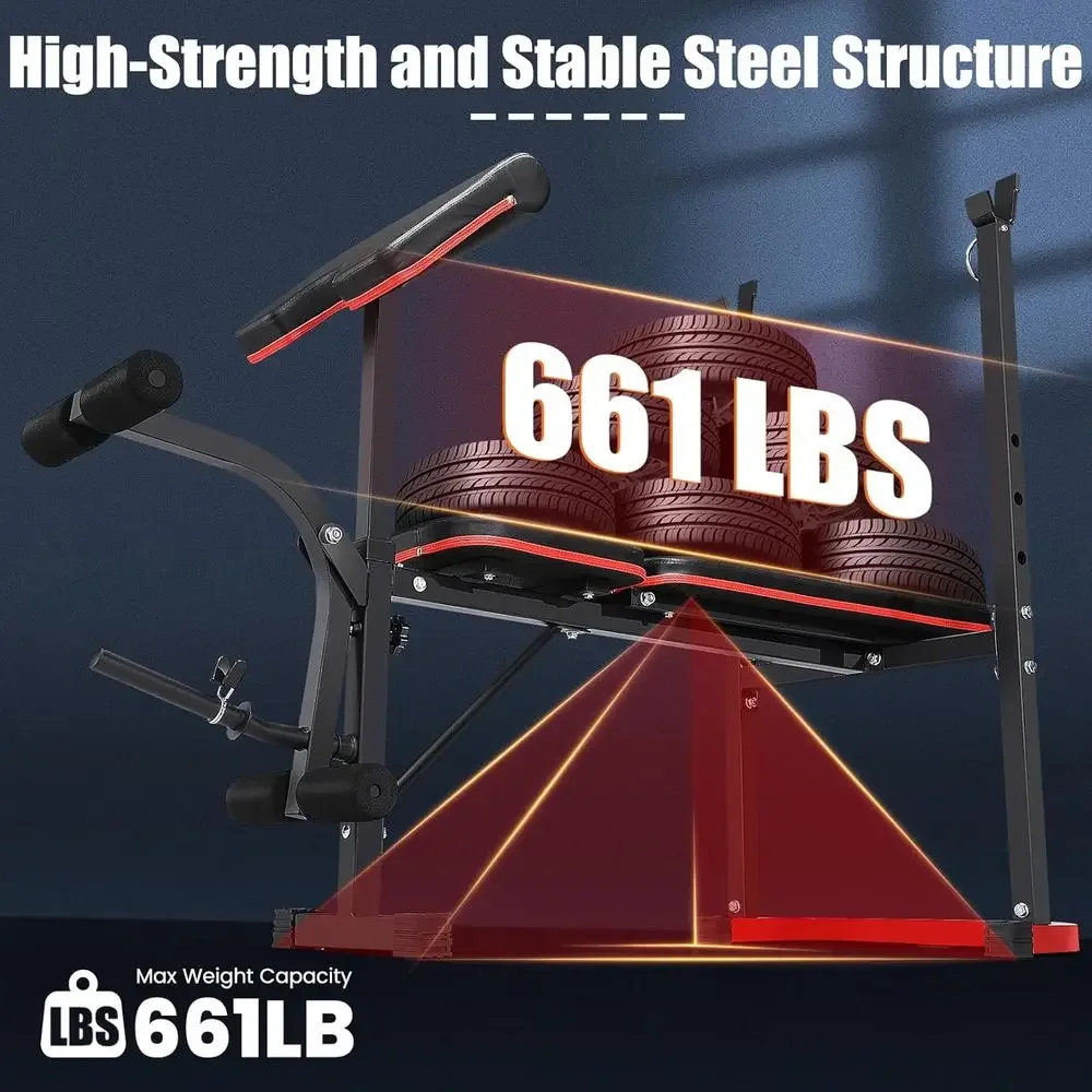 8-in-1 Adjustable Weight Bench - Home Gym Leg Extension recension och pris