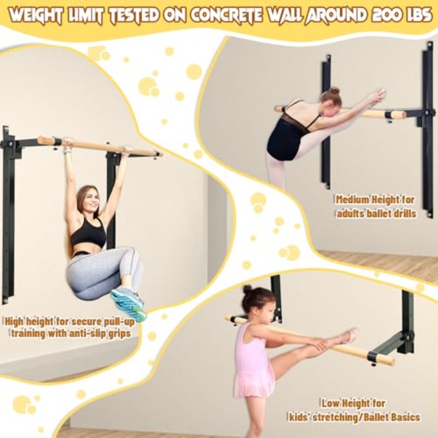 Wall Mounted Ballet Barre 4ft  - Home Gym Wall recension och pris