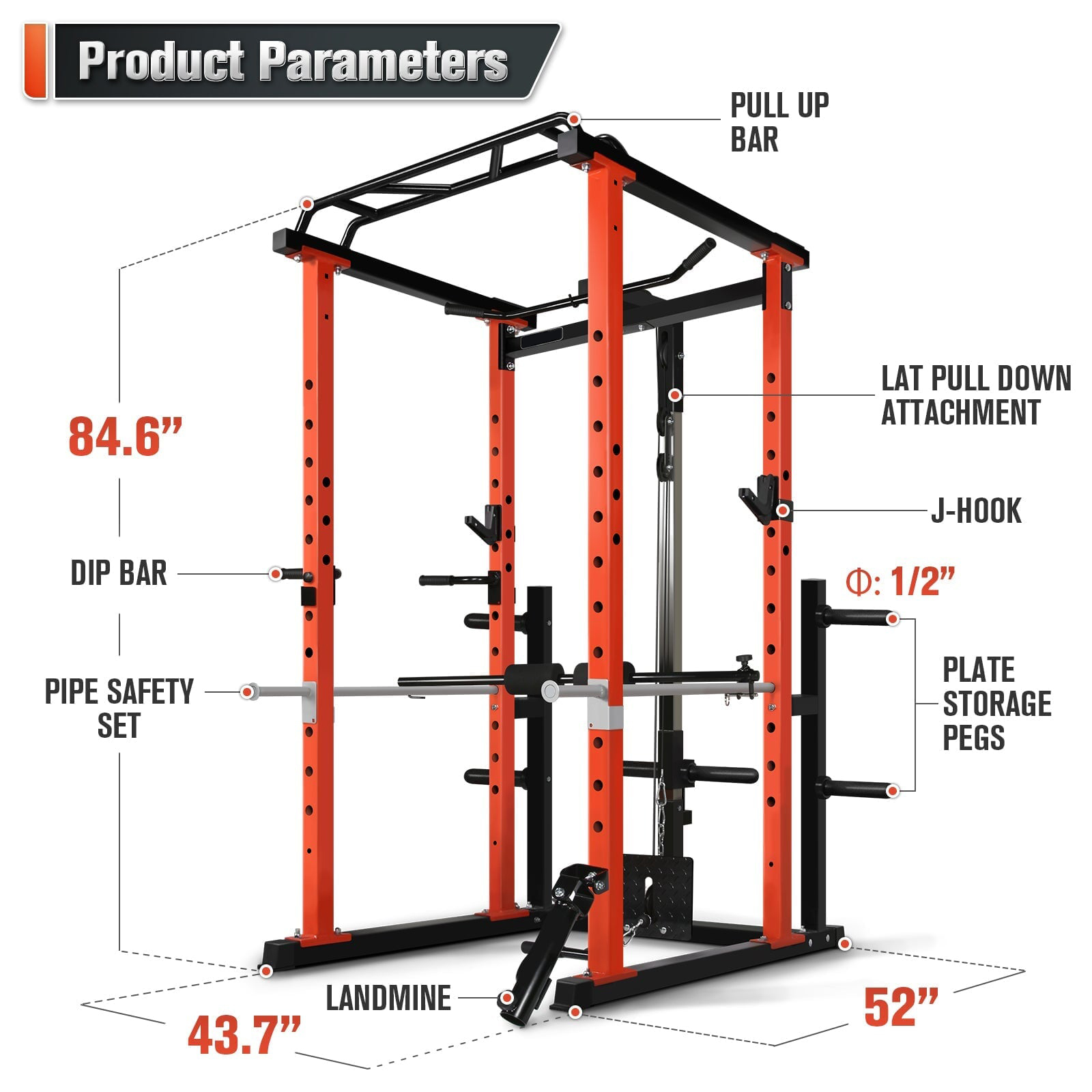 Commercial  Multi-function Pow - Home Gym Rack recension och pris