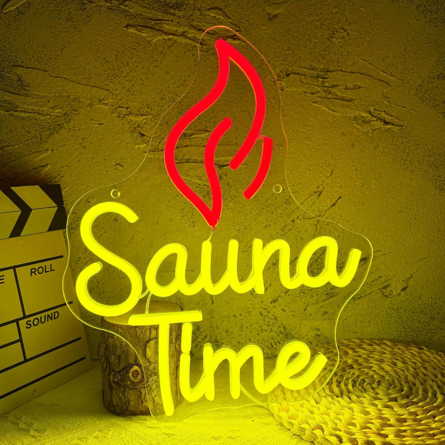Sauna Time Neon Sign USB Dimma - Sauna Home Gym recension och pris