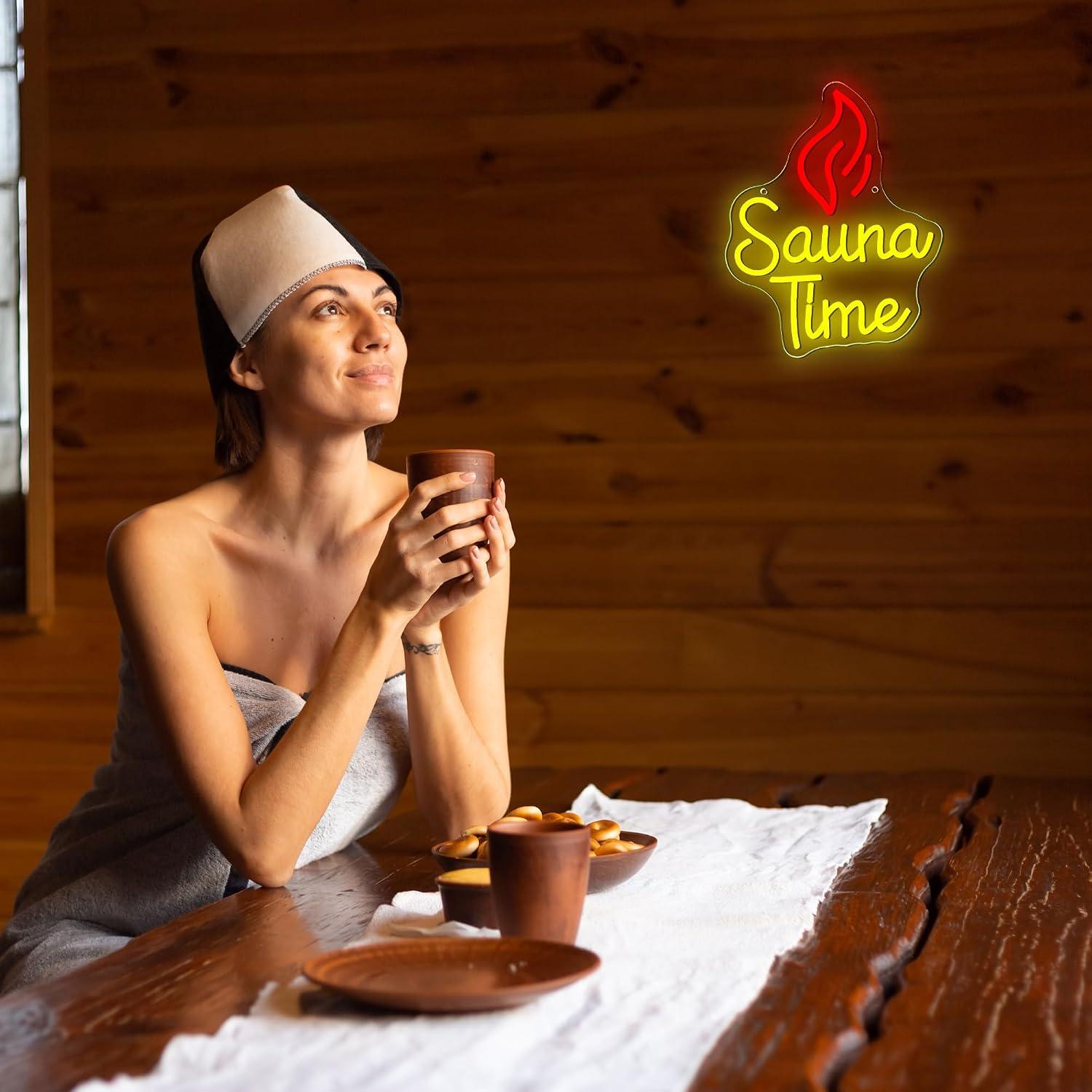 Sauna Time Neon Sign USB Dimma - Sauna Home Gym recension och pris