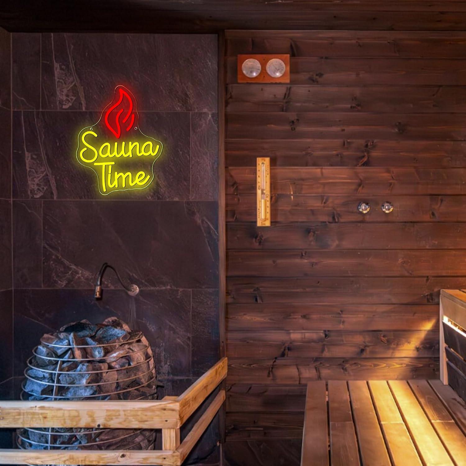 Sauna Time Neon Sign USB Dimma - Sauna Home Gym recension och pris