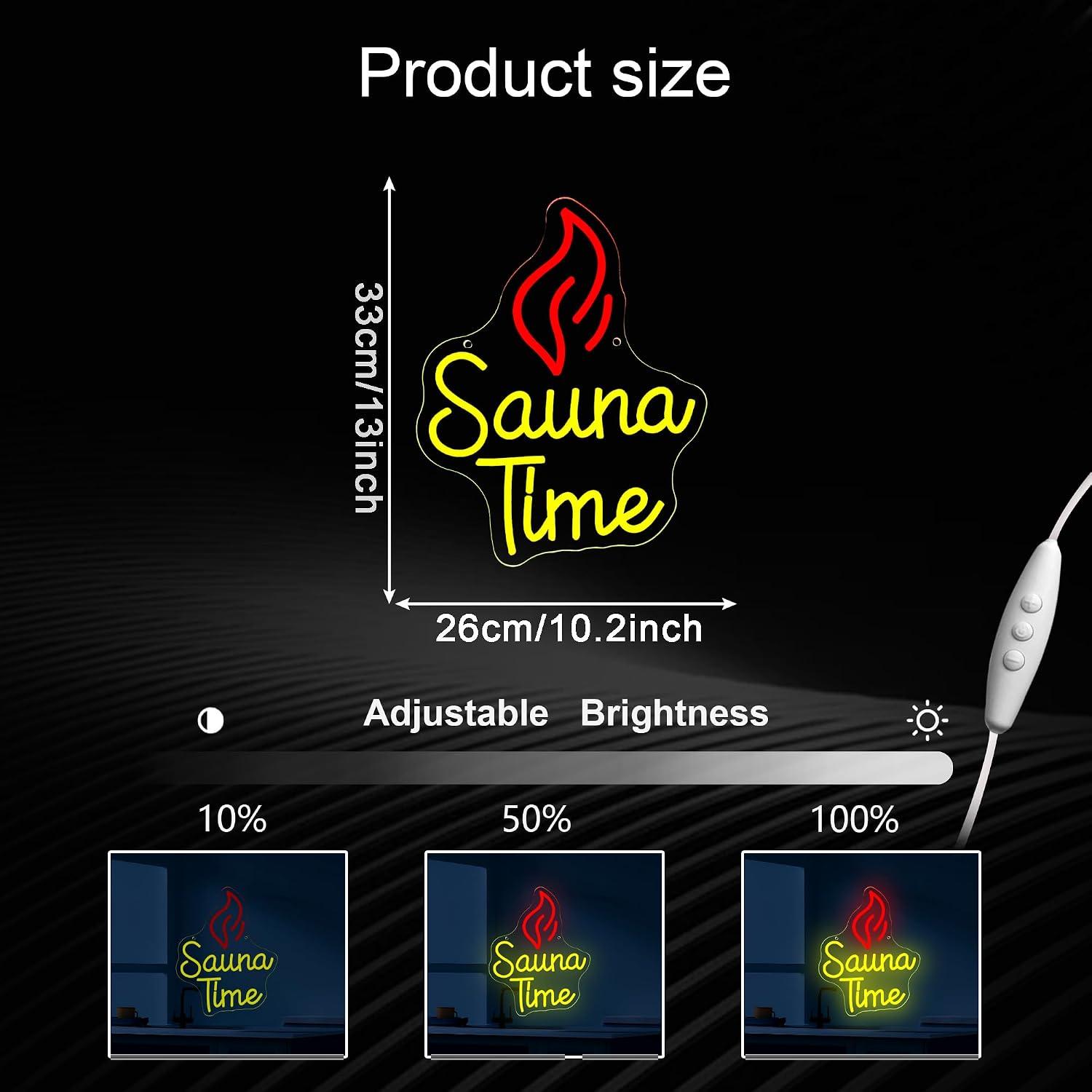 Sauna Time Neon Sign USB Dimma - Sauna Home Gym recension och pris